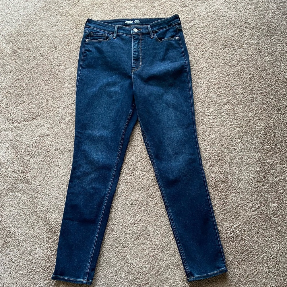 Old Navy Rockstar Super Skinny Extra High Rise Dark Wash Size 12 Jeans
